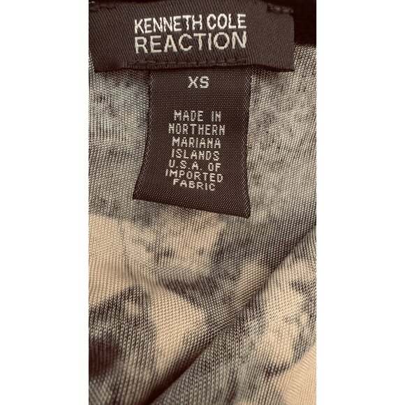 Kenneth Cole Reaction XS Sleeveless Black & White Abstract Print Dress Rayon - Picture 4 of 15